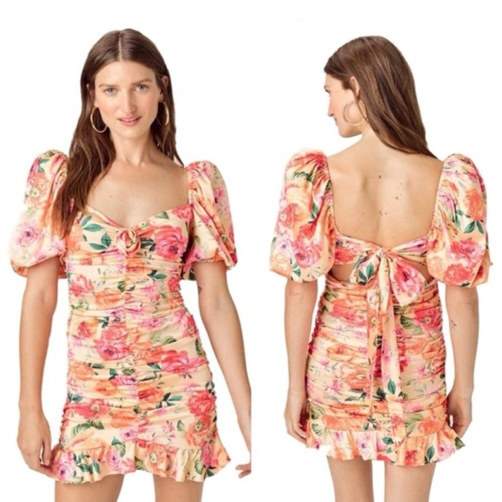 For Love & Lemons BNWT Versilla mini dress in Peach